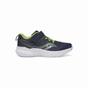 Navy / Green Saucony Kinvara 14 A/C Sneaker Kids' Running Shoes | Malaysia S51327-Y98