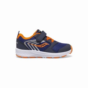 Navy / Orange Saucony Wind FST Jr. Sneaker Kids' Running Shoes | Malaysia S43725-M18