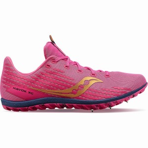 Pink / Navy Saucony Havok XC 3 Spike Women's Track Spikes | Malaysia S53678-X35