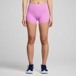 Purple Saucony Fortify 3" Hot Women's Shorts | Malaysia S05124-Y84