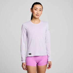 Purple Saucony Stopwatch Long Sleeve Women's T Shirts | Malaysia S46259-D40