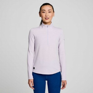 Purple Saucony Triumph 3D 1/2 Zip Women's Tops | Malaysia S95318-U34