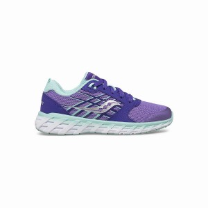 Purple Saucony Wind 2.0 Lace Sneaker Kids' Running Shoes | Malaysia S95046-Y58