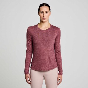 Red Saucony Peregrine Merino Long Sleeve Women's T Shirts | Malaysia S73401-A17