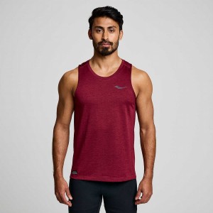 Red Saucony Stopwatch Singlet Men's Tank Top | Malaysia S86901-E78