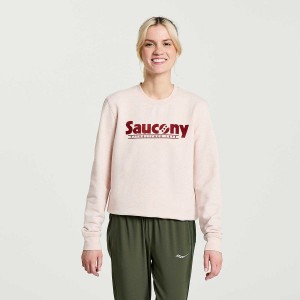 Rose Saucony Rested Crewneck Women's Sweatshirt | Malaysia S54327-K28