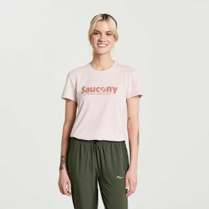 Rose Saucony Rested Women's T Shirts | Malaysia S53918-V80