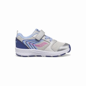 Silver / Blue / Pink Saucony Wind FST Jr. Sneaker Kids' Running Shoes | Malaysia S86271-N07