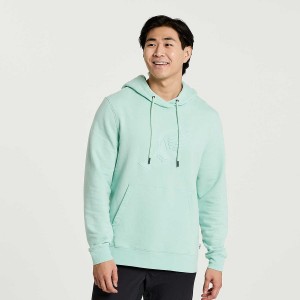 Turquoise Saucony Rested Men's Hoodie | Malaysia S04617-W68