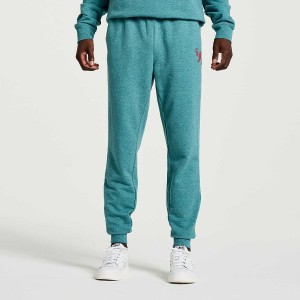 Turquoise Saucony Rested Men's Sweatpants | Malaysia S74396-U37