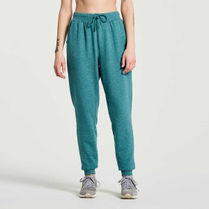 Turquoise Saucony Rested Women's Sweatpants | Malaysia S41589-R02