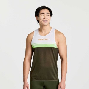 Umbra Saucony Elite Singlet Men's Tank Top | Malaysia S71863-V24