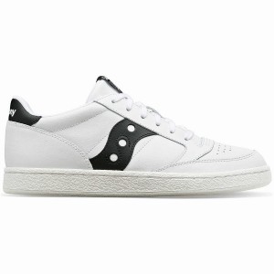 White / Black Saucony Jazz Court PU Men's Sneakers | Malaysia S96514-E91