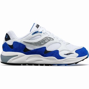 White / Blue Saucony Grid Shadow 2 Men's Sneakers | Malaysia S31602-X18