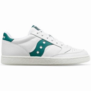 White / Green Saucony Jazz Court PU Men's Sneakers | Malaysia S05684-A27