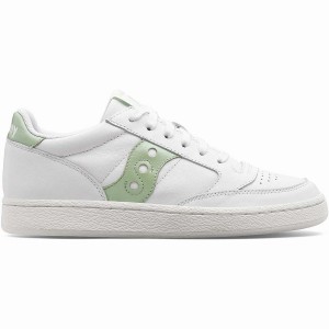 White / Light Green Saucony Jazz Court Metallic Women's Sneakers | Malaysia S41327-B70