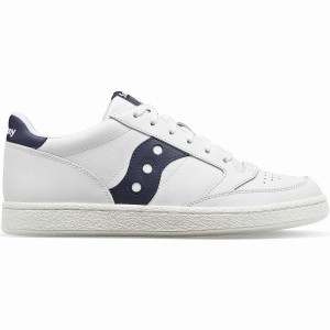 White / Navy Saucony Jazz Court PU Men's Sneakers | Malaysia S78950-W80