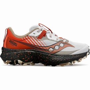 White / Orange Saucony Endorphin Edge Women's Trail Running Shoes | Malaysia S68453-U41