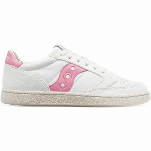 White / Pink Saucony Jazz Court Premium Women's Sneakers | Malaysia S74610-K59