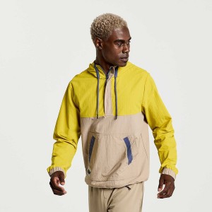 Yellow Saucony Rested Anorak Men's Tops | Malaysia S46153-H98