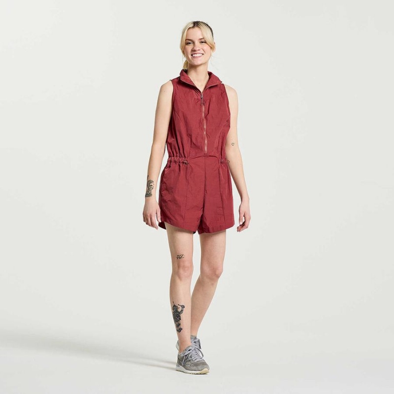 Apple Butter Saucony Unwind Romper Women's Jumpsuit | Malaysia S81025-Q92