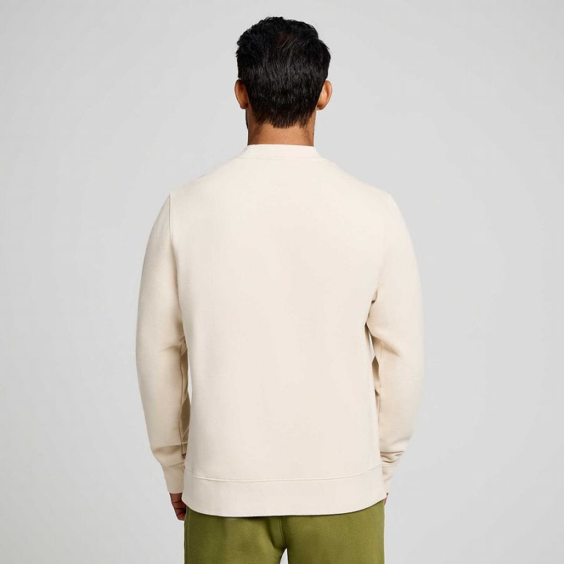 Beige Saucony Recovery Crew Men's Sweatshirt | Malaysia S69153-U24