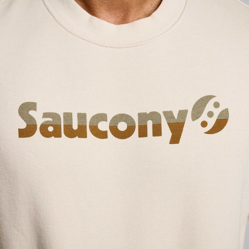 Beige Saucony Recovery Crew Men's Sweatshirt | Malaysia S69153-U24