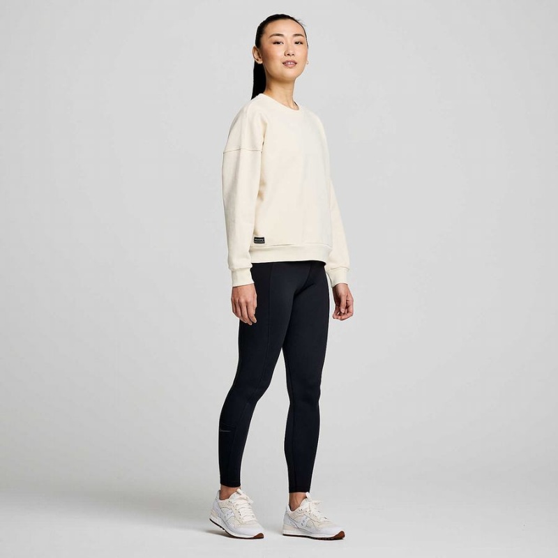 Beige Saucony Recovery Crew Women's Sweatshirt | Malaysia S80956-G15