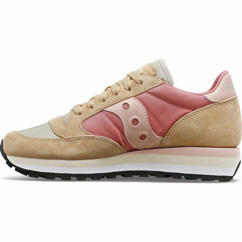 Beige / Red Saucony Jazz Triple Women's Sneakers | Malaysia S70931-C87