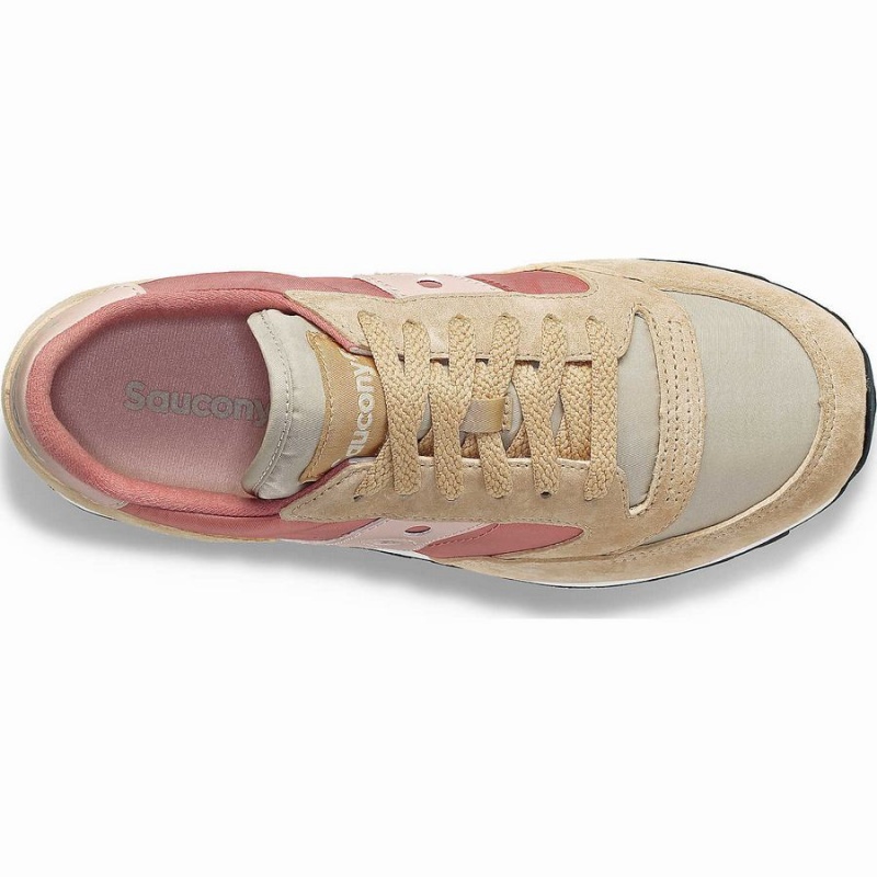 Beige / Red Saucony Jazz Triple Women's Sneakers | Malaysia S70931-C87