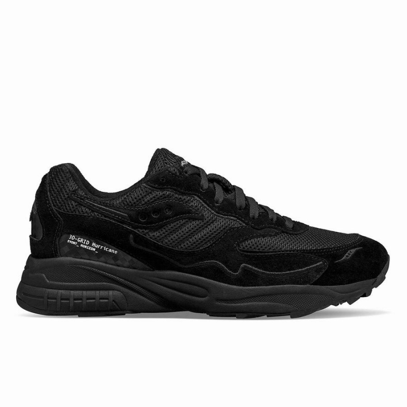 Black Saucony 3D Grid Hurricane Event Horizon Men\'s Sneakers | Malaysia S60815-P26