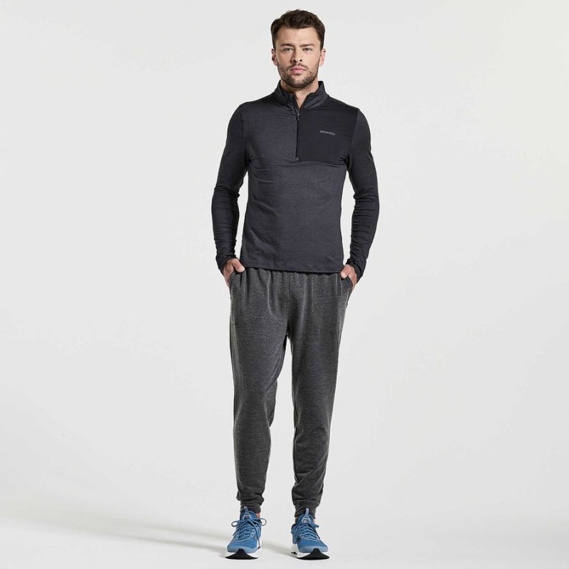 Black Saucony Boston Men's Pants | Malaysia S81267-F95