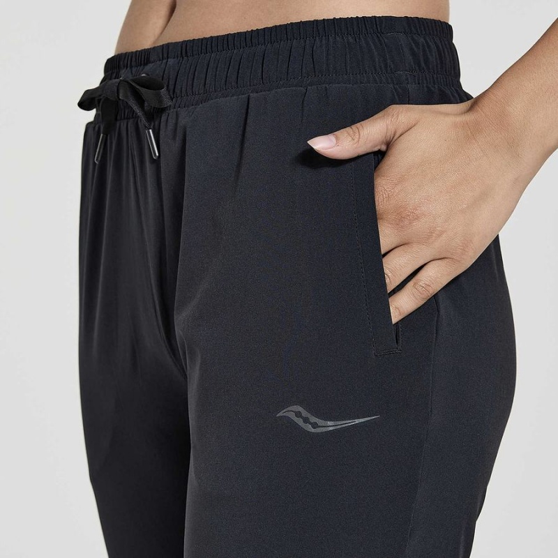 Black Saucony Boston Woven Women's Pants | Malaysia S78526-Z51