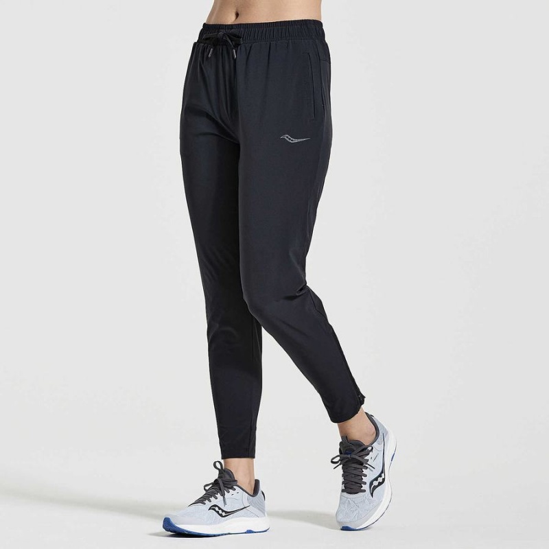 Black Saucony Boston Woven Women\'s Pants | Malaysia S78526-Z51