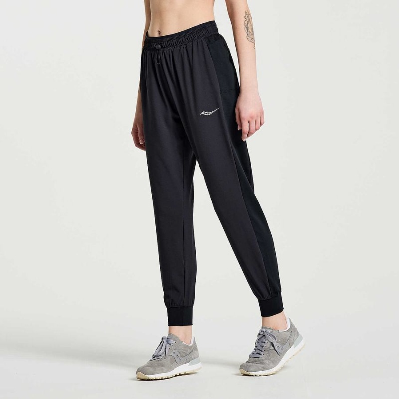 Black Saucony Boston Woven Women's Pants | Malaysia S51698-L95