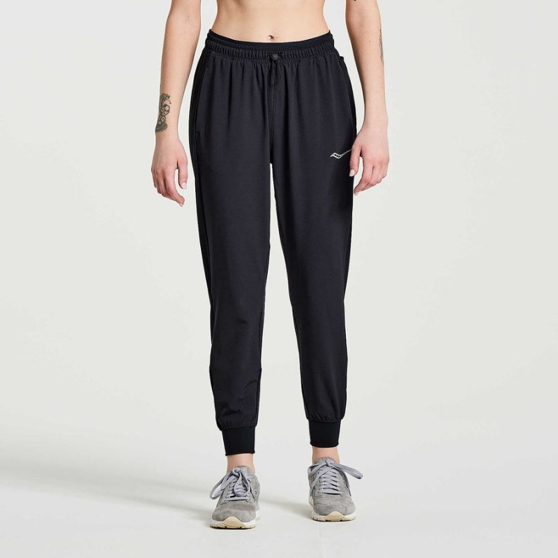 Black Saucony Boston Woven Women\'s Pants | Malaysia S51698-L95