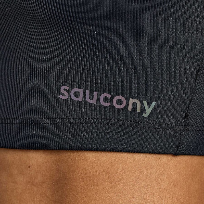 Black Saucony Elevate Crop Women's Tops | Malaysia S28715-S79