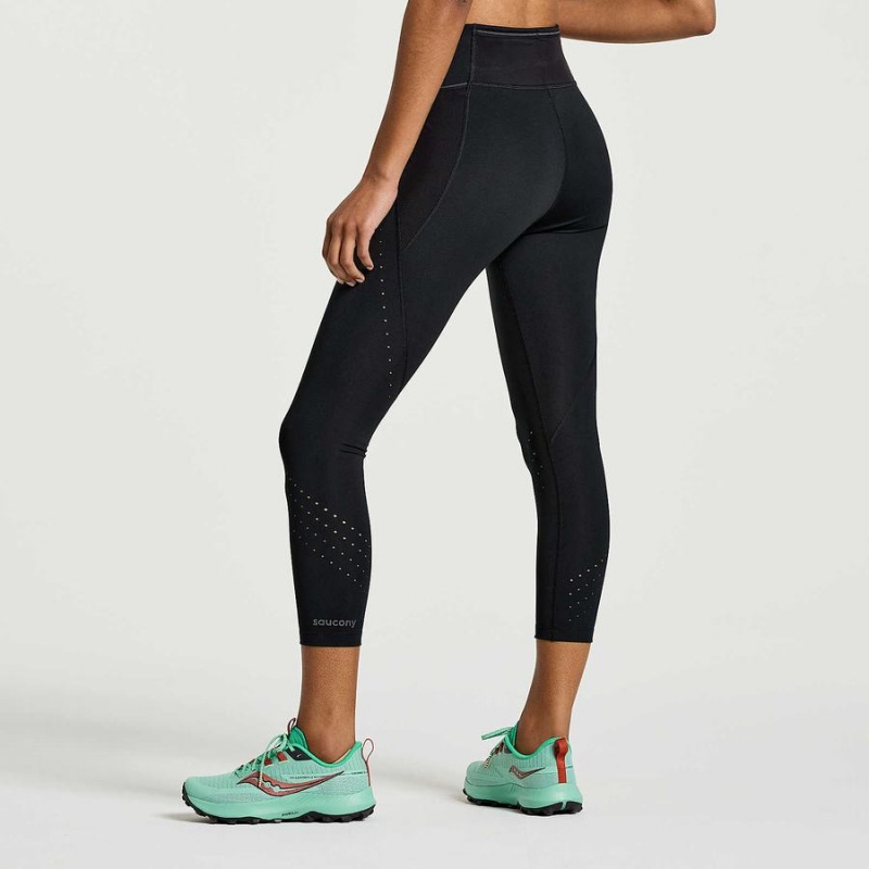 Black Saucony Explorer Utility Crop Women's Tight | Malaysia S26983-N20