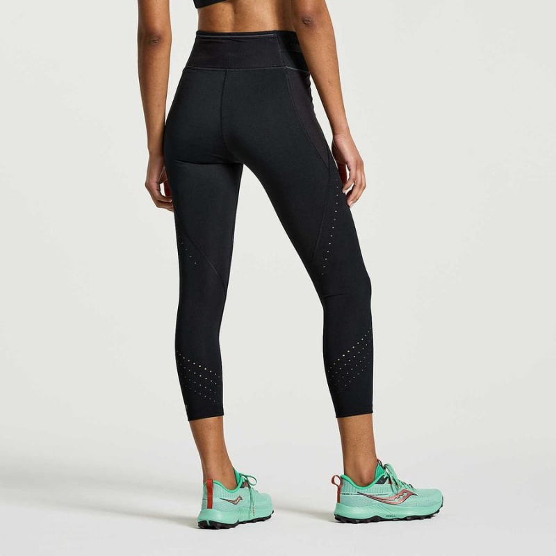 Black Saucony Explorer Utility Crop Women's Tight | Malaysia S26983-N20