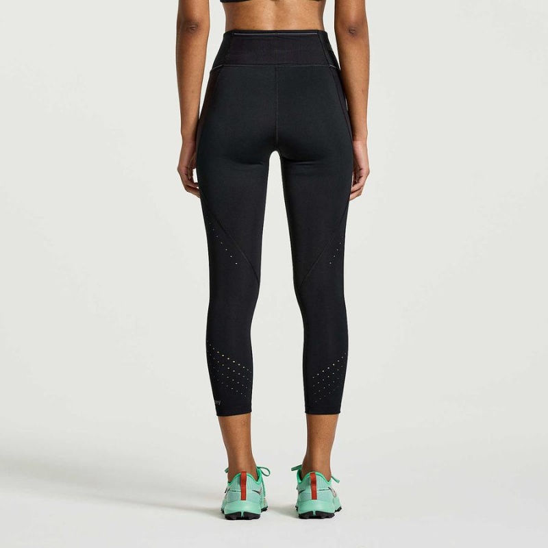 Black Saucony Explorer Utility Crop Women's Tight | Malaysia S26983-N20