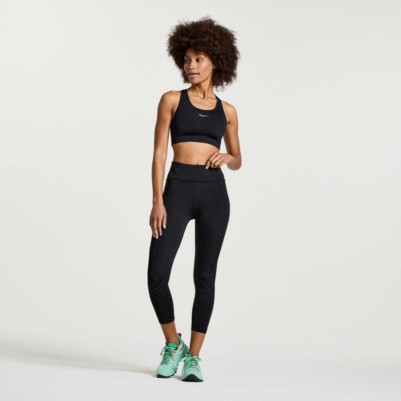 Black Saucony Explorer Utility Crop Women's Tight | Malaysia S26983-N20