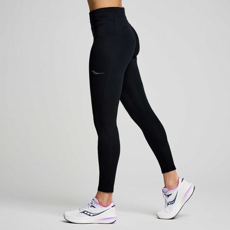 Black Saucony Fortify 7/8 Women's Tight | Malaysia S34627-L32