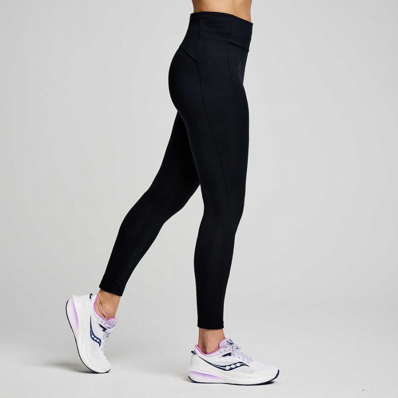 Black Saucony Fortify 7/8 Women's Tight | Malaysia S34627-L32