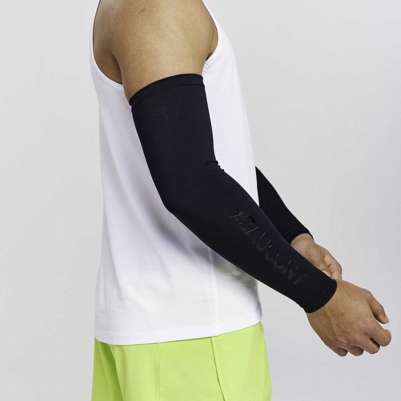 Black Saucony Fortify Arm Sleeves Men\'s Arm Warmer | Malaysia S30257-C92