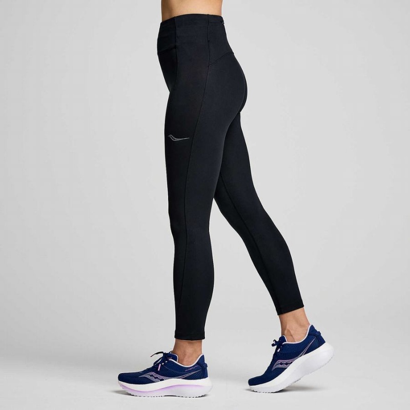 Black Saucony Fortify Crop Women's Tight | Malaysia S82356-P59