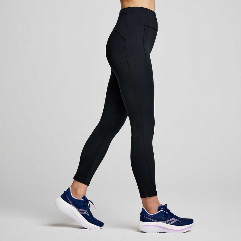 Black Saucony Fortify Crop Women's Tight | Malaysia S82356-P59