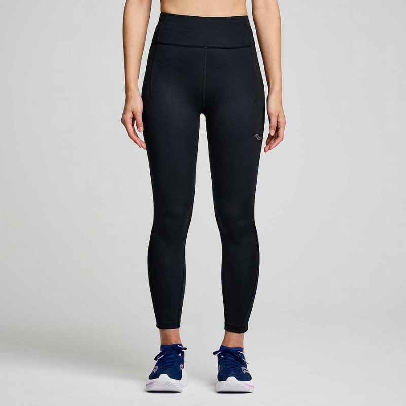 Black Saucony Fortify Crop Women\'s Tight | Malaysia S82356-P59