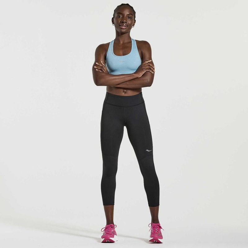 Black Saucony Fortify Crop Women's Tight | Malaysia S30746-N23