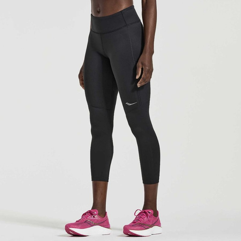 Black Saucony Fortify Crop Women\'s Tight | Malaysia S30746-N23