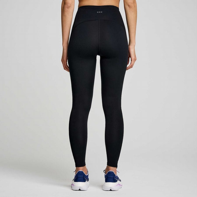 Black Saucony Fortify Viz Women's Tight | Malaysia S67039-L31